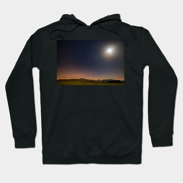 The moon and stars over Pen y Fan and Corn Du Hoodie by dasantillo